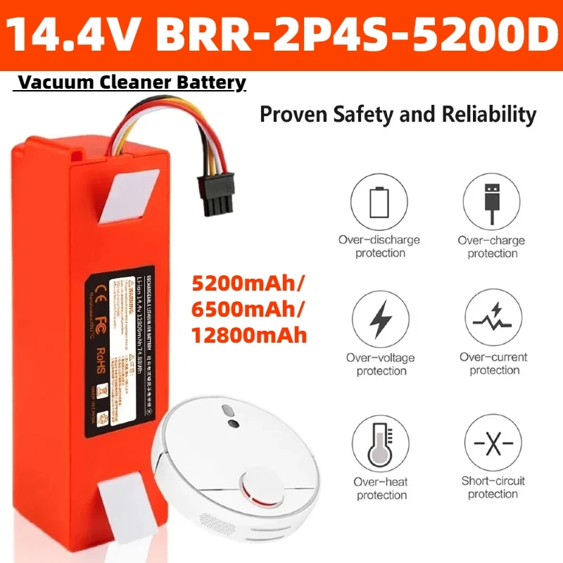 For XIAOMI 1S 1ST Roborock SDJQR01RR Sweeping Mopping Robot Vacuum Cleaner Original 14.4V BRR-2P4S-5200s Replacement Battery
For XIAOMI 1S 1ST Roborock SDJQR01RR Sweeping Mopping Robot Vacuum Cleaner Original 14.4V BRR-2P4S-5200s Replacement Battery