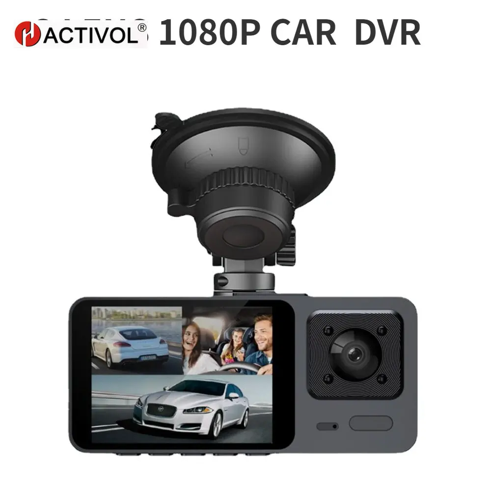 

3 Channel Car DVR HD 1080P 3-Lens Inside Vehicle Dash CamThree Way Camera DVRs Recorder Video Registrator Dashcam Camcorder