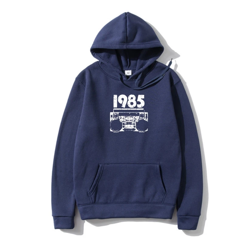 

Hoody Hoodys Unisex Outerwear Boombox Distressed Graphic Printed Outerwear Sweatshir Hoody Men SweatSweatshir 1985