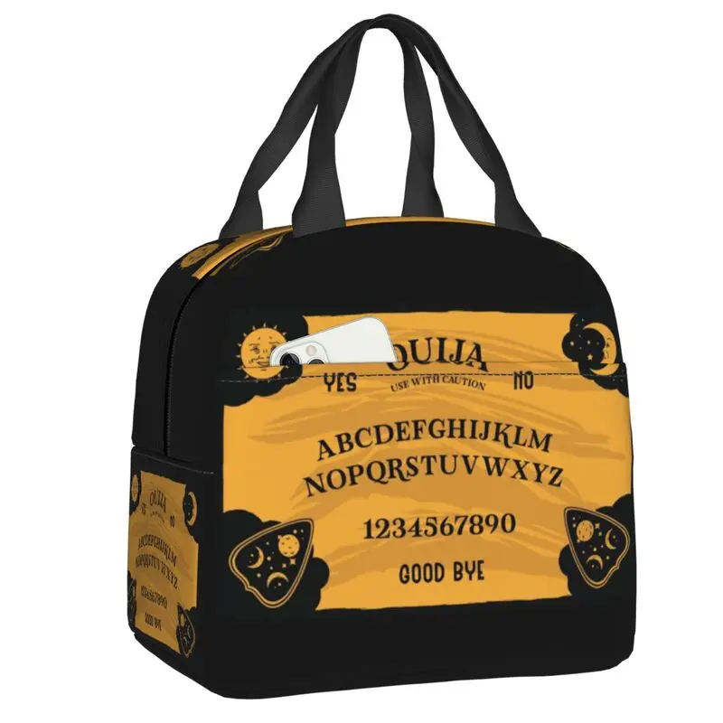 

Custom Occult Witch Ouija Spirit Board Lunch Bag Men Women Thermal Cooler Insulated Lunch Box for Children School