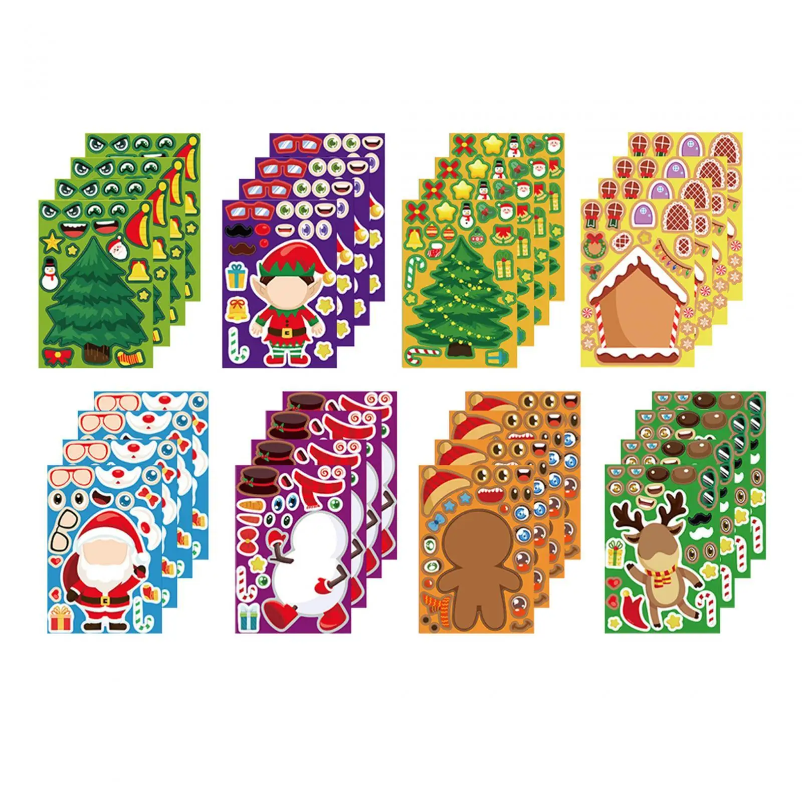 

32x Christmas DIY Sticker Christmas Stickers for Kids Decorative Xmas Create Your Own Christmas Characters for Celebrations