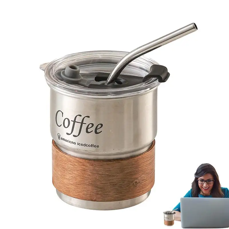 

Стакан для кофе 300 мл кружка из нержавеющей стали для кофе горячие напитки и холодные напитки Экономия пространства тумбы для чая какао