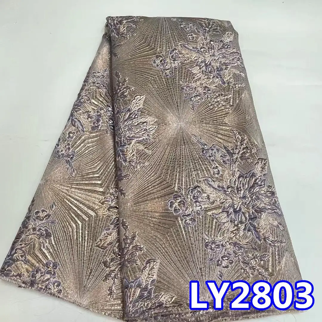 

Jacquard Lace Fabric Brocade 2023 Embroidery French Tulle Lace African Organza Lace Fabric For Nigerian Wedding Dress PL2803-5