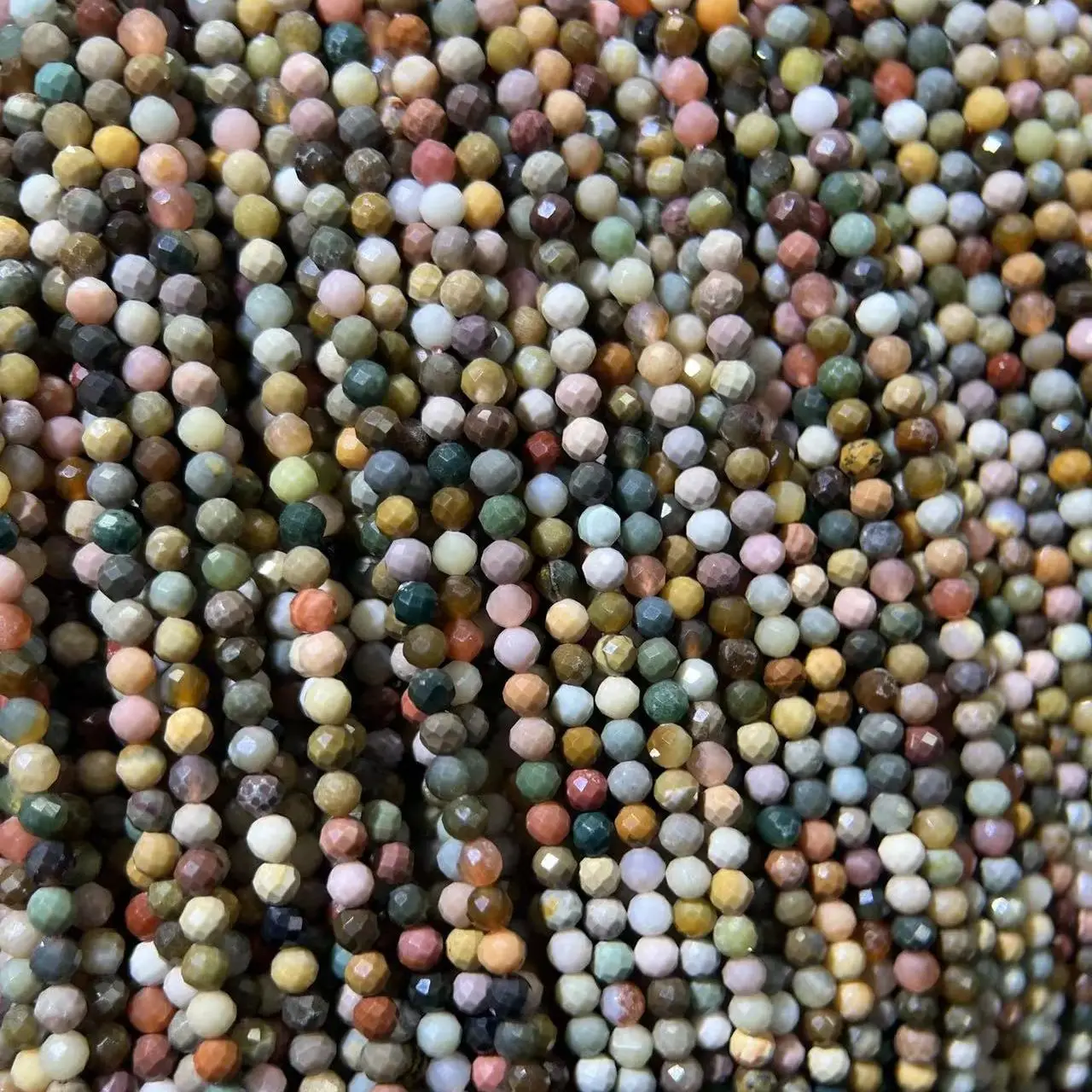 

High Quality Natural Ocean Agate Faceted Cutting Colored Gemstone Delicate Seed Beads For Jewelry Accessories Making