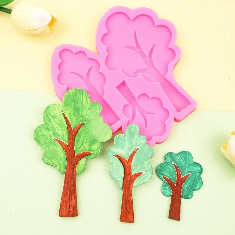 

3 Size Tree Silicone Mold Fondant Cake Chocolate Dessert Pastry Cookies Candy Pudding Decorative Kitchen Baking Accessories Tool