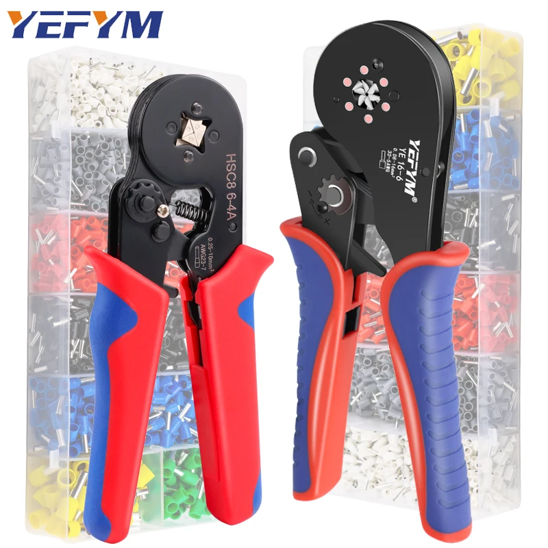 

Crimping Pliers Ferrule Sleeves Tubular Terminal Tools HSC8 6-4A/6-6A/16-6/70WF Wire Crimper Household Electrical Sets YEFYM