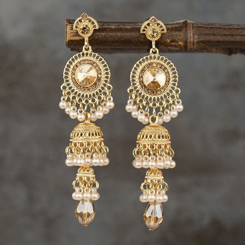 2023 Fashion Retro Women's Dangle Earrings Round Gemstone Bell Long Tassel Earrings Wedding Jewelry
2023 Fashion Retro Women's Dangle Earrings Round Gemstone Bell Long Tassel Earrings Wedding Jewelry