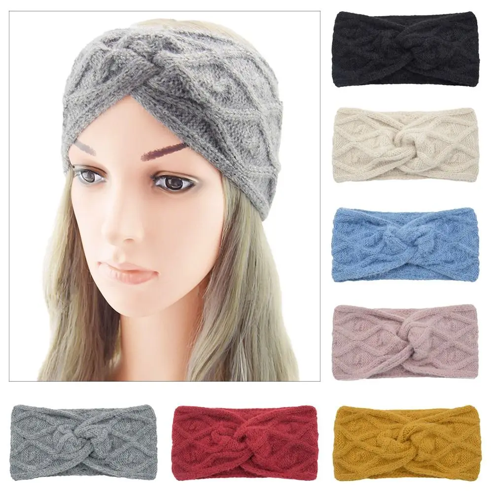 

Women Knitted Winter Warmer Crochet Stretch Hairband Headband Turban Headwrap Earmuffs