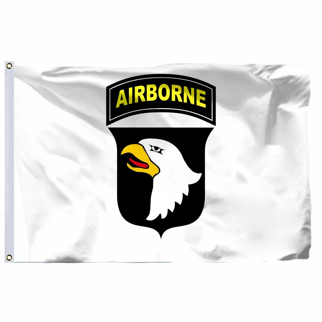 

U.S. 101st Airborne Flag 4` x 6` FT 100D Polyester Large USA US United States American Army Military Division Flags and Banners