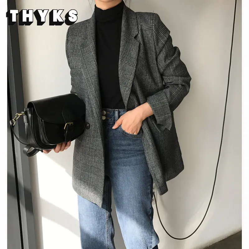 Spring Utumn Fashion Plaid Suit Coffee Women Clothing Loose Long Sleeve Versatile Coats Temperament Business Commuting Suit Top
Spring Utumn Fashion Plaid Suit Coffee Women Clothing Loose Long Sleeve Versatile Coats Temperament Business Commuting Suit Top