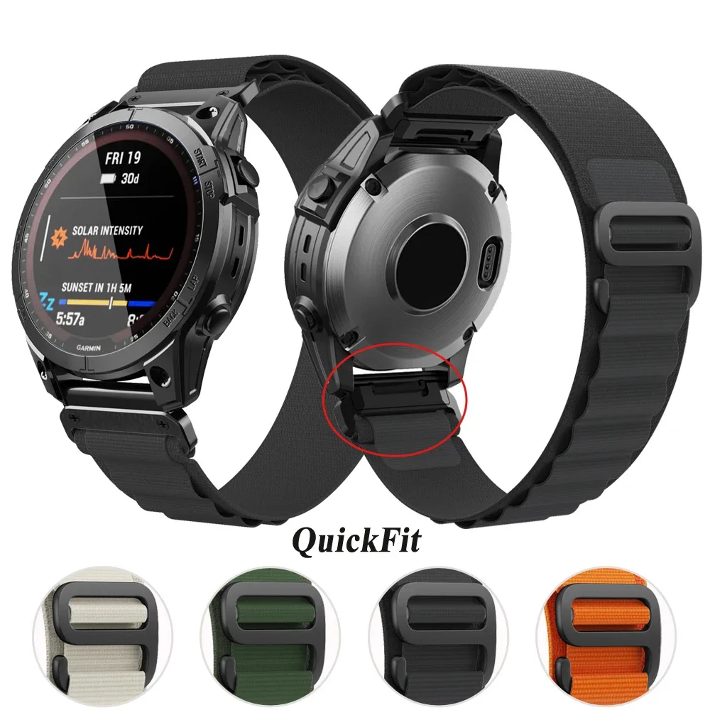 

QuickFit Nylon Watch Strap For Garmin Fenix 5 5X Plus 6X 6 Epix 2 7X 7 Pro 47mm 51mm Instinct 2X Wristband 22 26mm Band Bracelet