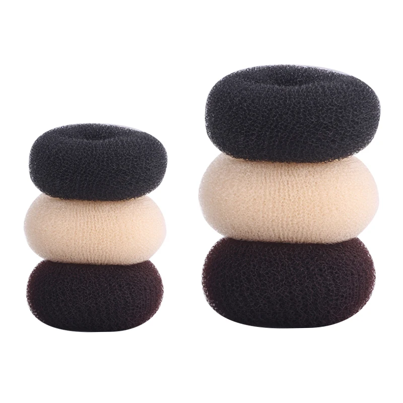 

M L Black/Brown/Ivory Hair Bun Maker Donut Bagel For Hair Tools Hairpin Hair Accessories For Women Styling Braids