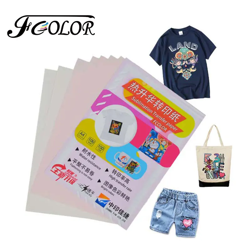 

100 Sheets A4 Sublimation Paper Heat Transfer Paper for Inkjet Printer DIY Design T-shirt Clothes Printing