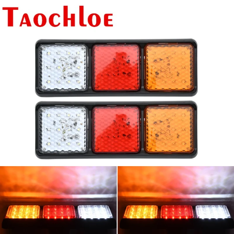 

2Pcs 12V LED Trailer Taillights 24V Truck Reversing Light Brake Stop Light Tractor Turn Signal Van Lorry Rear Lamp