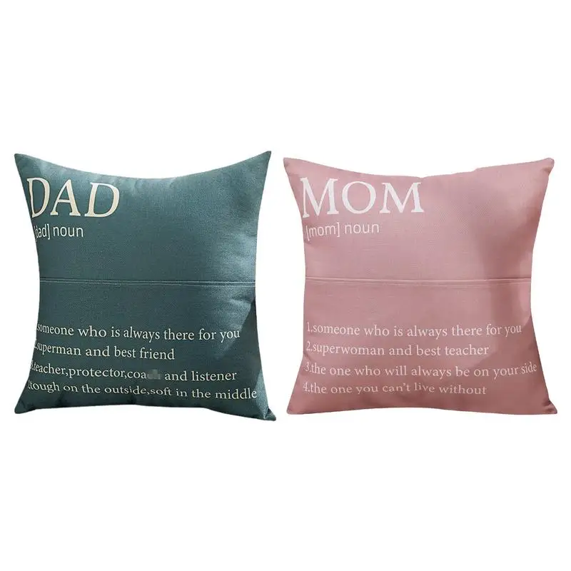 

Decorative Pillow Covers Modern Family Mom Dad Pillowcases Simple Pillow Case Decor Throw Pillows Festive Birthday Gifts