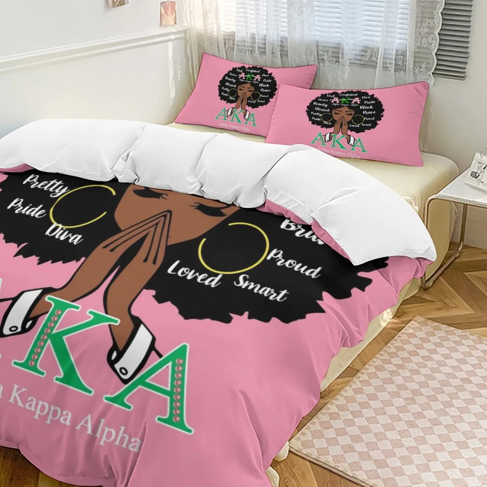 

Alpha Sorority Kappa Alpha AKA Bedding Set Boys Girls Twin Queen Size Duvet Cover Pillowcase Bed Kids Adult Home Textileextile