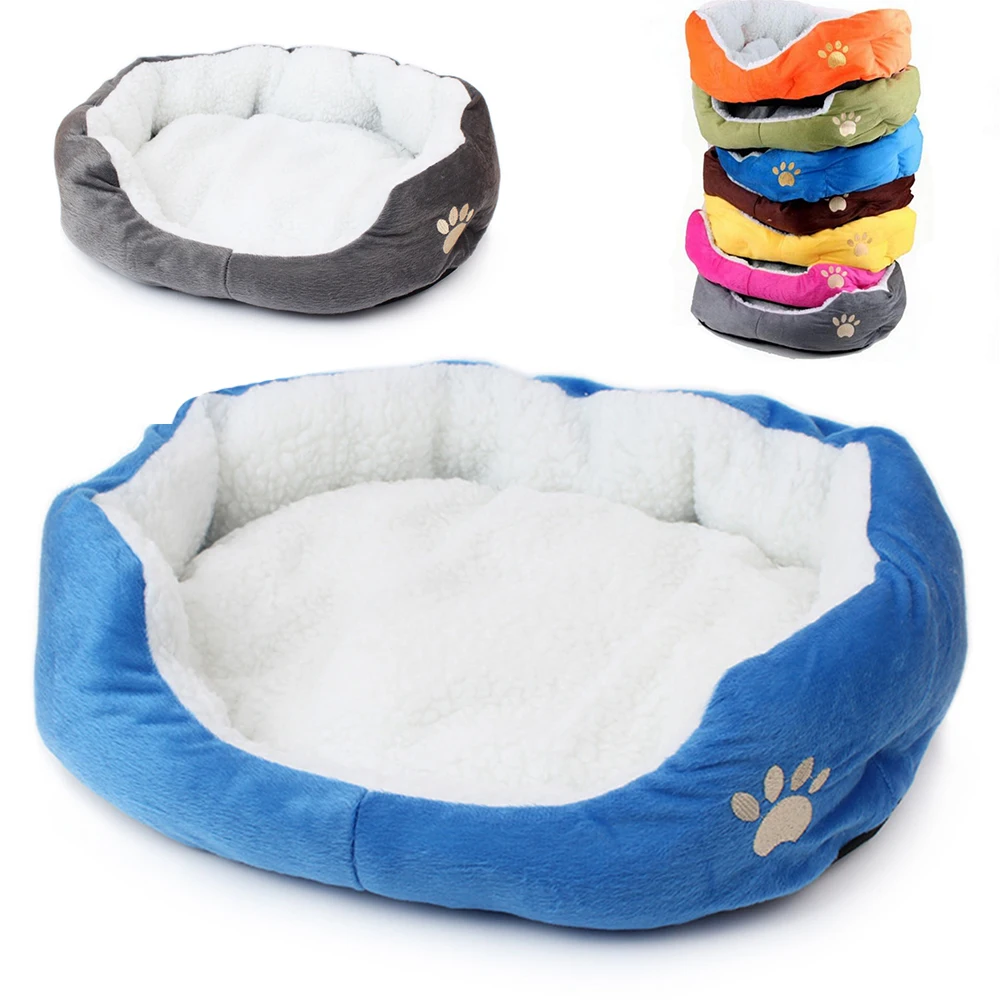 

Lamb Plush Dog Kennel Warm Comfortable Puppy House Small Medium Dogs Universal Deep Sleeping Bed Soft PP Cotton Pet Cat Nest