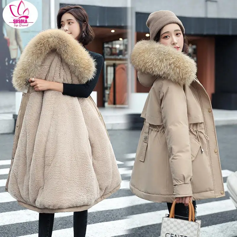 SUSOLA Mid-Length Parka Coat Women 2023 Winter New Korean Version Thickened Loose Warm Cotton Jacket Women's Cotton Coat
SUSOLA Mid-Length Parka Coat Women 2023 Winter New Korean Version Thickened Loose Warm Cotton Jacket Women's Cotton Coat