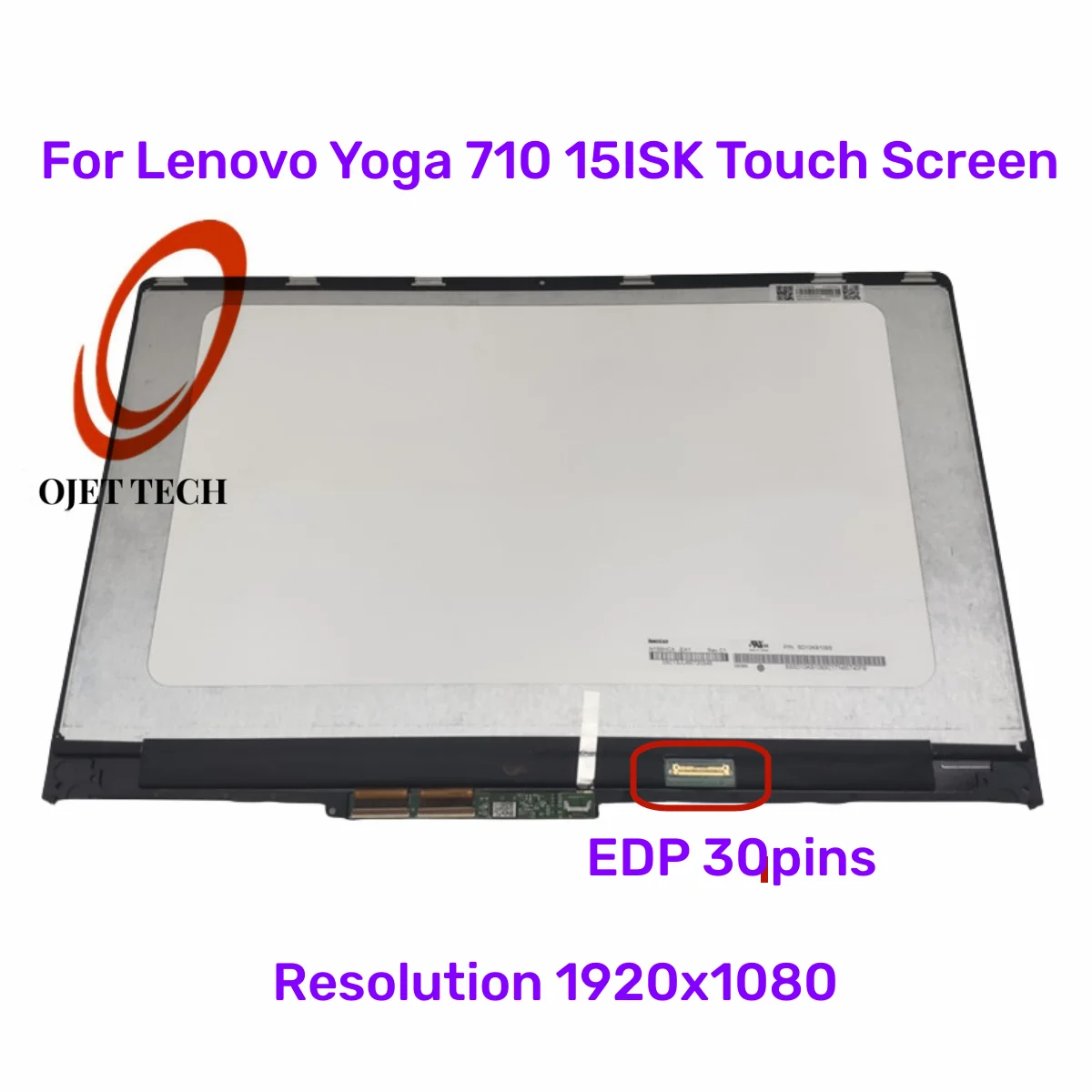 

15.6 Inch LCD Touch Screen Digitizer Assembly For Lenovo Yoga 710-15IKB 710-15ISK 80U0 80V5 FHD1920x1080 5D10M14145 5D10L47462