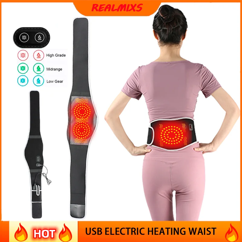 

Pad Usb Back Support Electric Heating Belt Massage Infrared Waist Brace Band Warmer Relief Pain Belly Thermal Heat Dropshipping