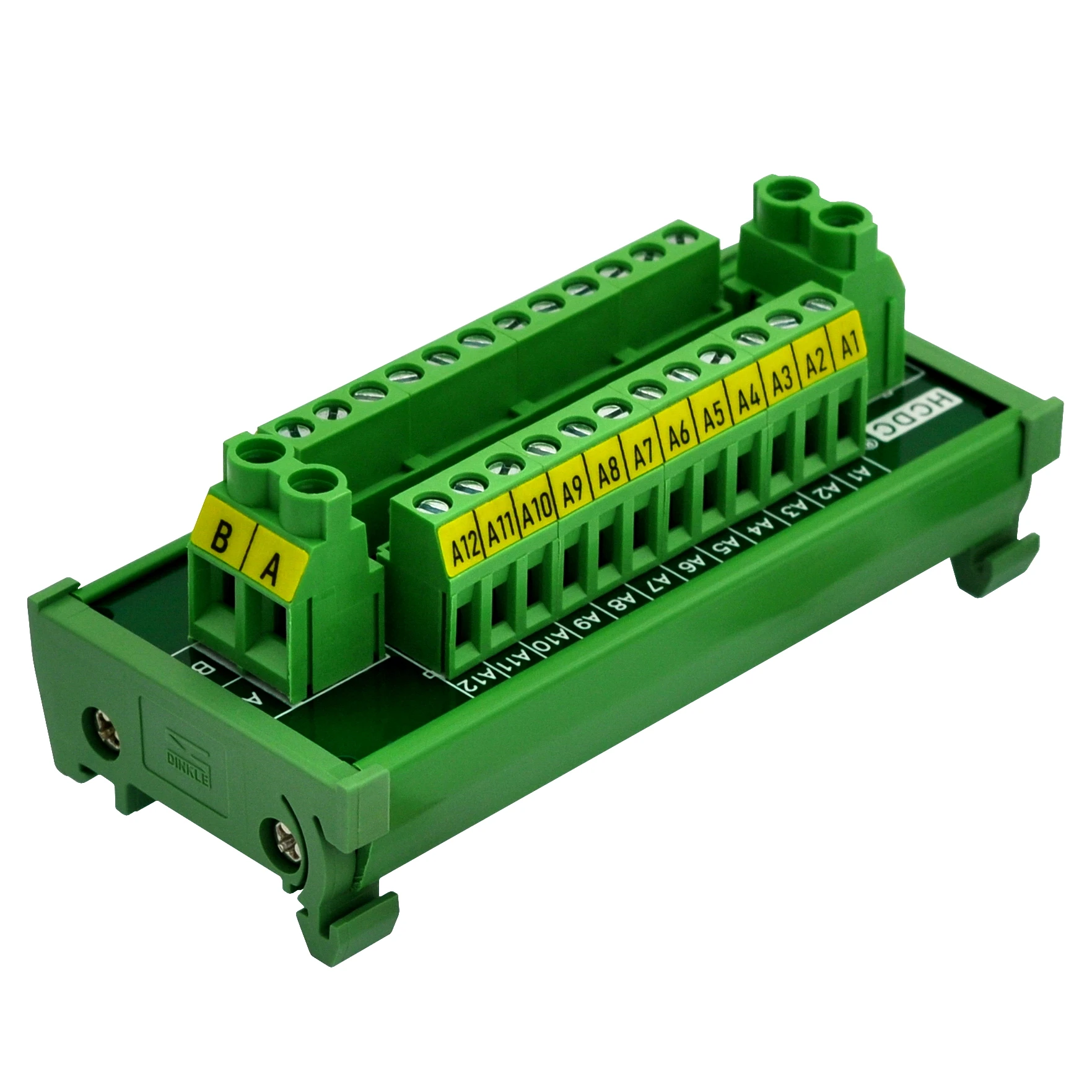 HCDC DIN Rail Mount 30Amp/300V 2x12 Position Screw Terminal Block Distribution Module.
HCDC DIN Rail Mount 30Amp/300V 2x12 Position Screw Terminal Block Distribution Module.