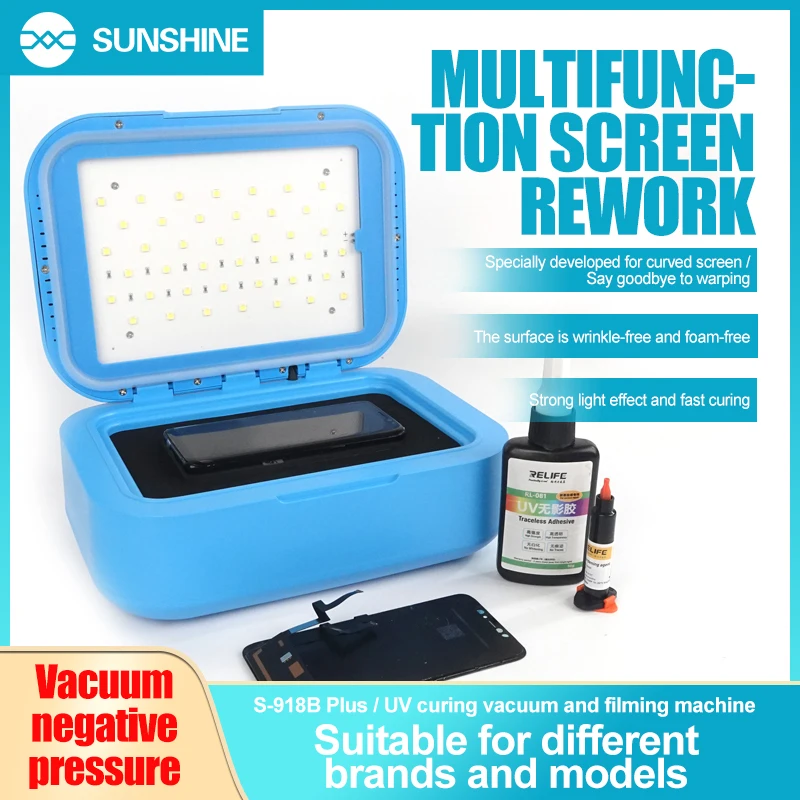 SUNSHINE S-918L Plus 7 в 1 разделитель средней рамки вращающийся на 360 ° разделитель для кромок экрана вакуумный нагревательный стол 45 ° наклон для ремонта телефона
SUNSHINE S-918L Plus 7 в 1 разделитель средней рамки вращающийся на 360 ° разделитель для кромок экрана вакуумный нагревательный стол 45 ° наклон для ремонта телефона