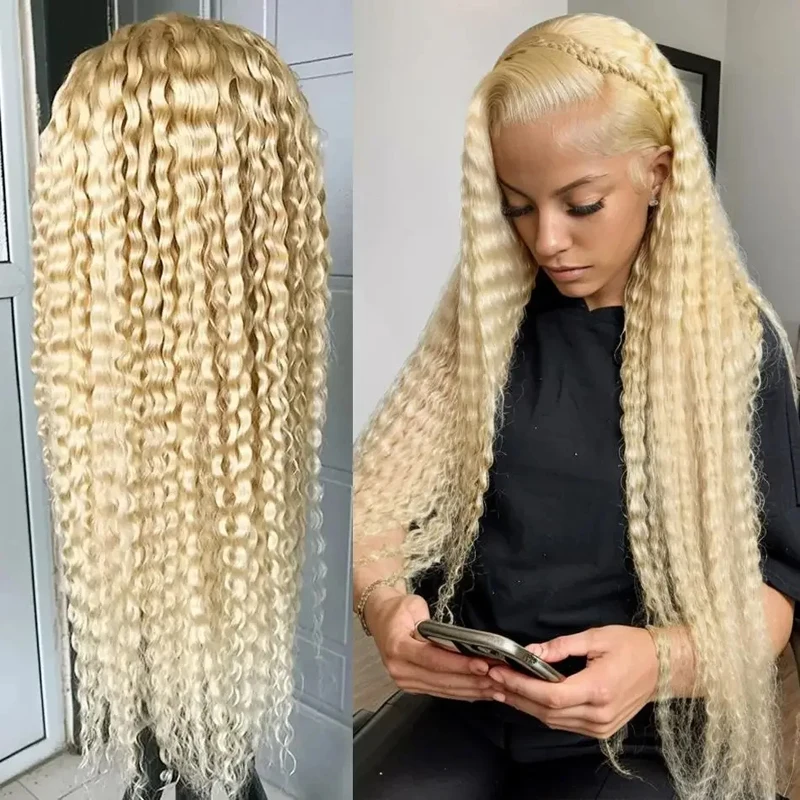 613 Honey Blonde Color 13x4 Lace Frontal Wig Water Curly HD Transparent Brazilian Remy 13x6 Loose Deep Wave Front Human Hair Wig
613 Honey Blonde Color 13x4 Lace Frontal Wig Water Curly HD Transparent Brazilian Remy 13x6 Loose Deep Wave Front Human Hair Wig