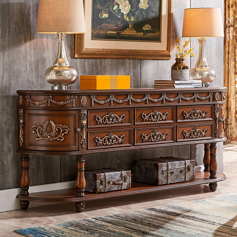 European-Style Console Solid Wood American-Style Console Tables Side View Table Wall Corridor Side Table Sofa Back
European-Style Console Solid Wood American-Style Console Tables Side View Table Wall Corridor Side Table Sofa Back