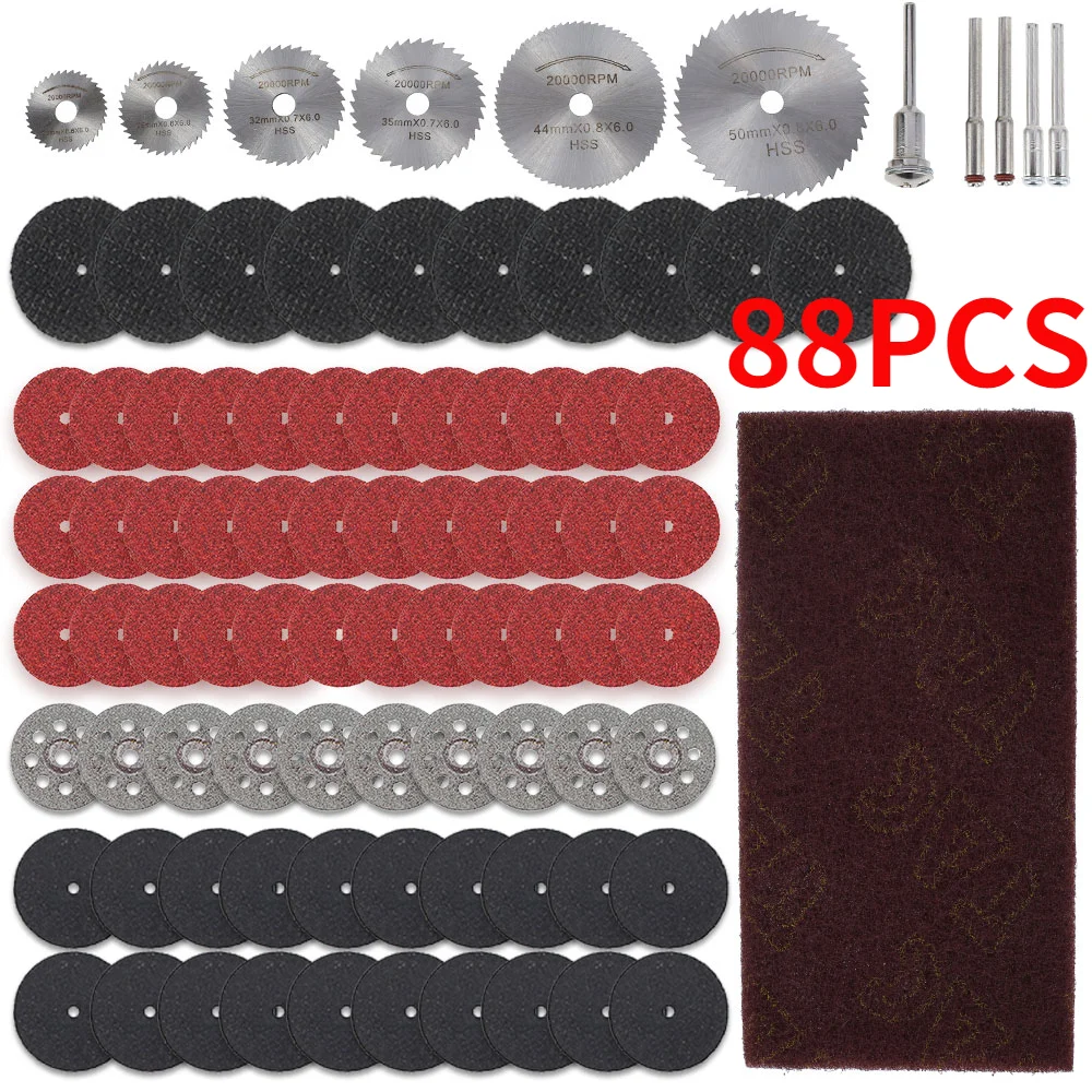 88Pcs/Set Diamond Cutting Wheels HSS Circular Saw Blade Rotary Resin Cutting Disc For Dremel Mini Drill Rotary Tool Accessories
88Pcs/Set Diamond Cutting Wheels HSS Circular Saw Blade Rotary Resin Cutting Disc For Dremel Mini Drill Rotary Tool Accessories