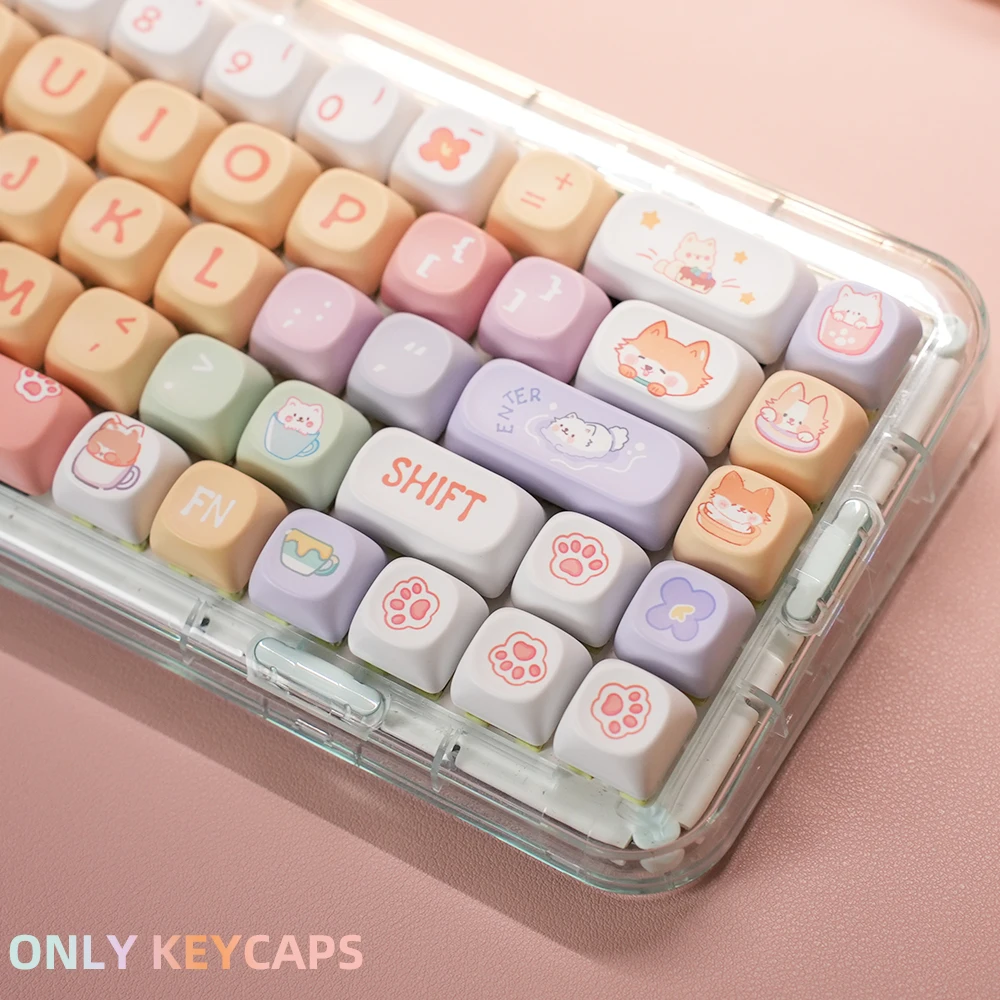 

126 Keys Cute Dog Theme MOA Profile Keycaps PBT Dye Sublimation Mechanical Keyboard Accessories For 64/67/68/78/84/87/96/104/108