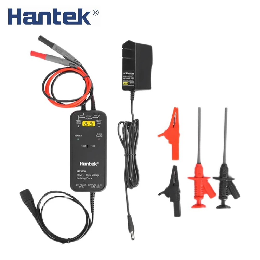 Hantek High Voltage Isolation Probe 1300V 50MHz 7ns HT8050 100MHz 3.5ns HT8100 2 Attenuation Ratio 1/50 1/500 Differential Probe
Hantek High Voltage Isolation Probe 1300V 50MHz 7ns HT8050 100MHz 3.5ns HT8100 2 Attenuation Ratio 1/50 1/500 Differential Probe