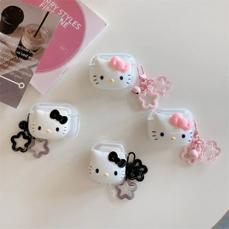 

Hello Kitty For Airpods Pro 2 Case,Cute 3D Cartoon Earphone Anime Cover With Small Bell For Airpods Pro 2nd Generation Case