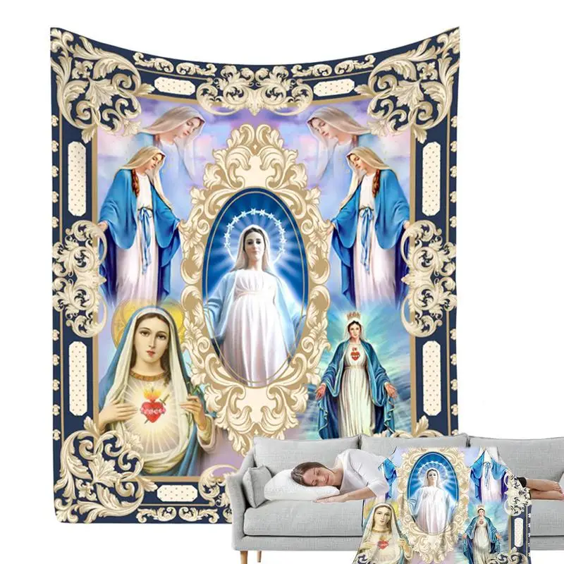 

Праздничное одеяло, дизайнерское одеяло, теплое одеяло 39c59 дюймов, супермягкое домашнее декоративное одеяло, кроватка с изображением девы Марии и Иисуса