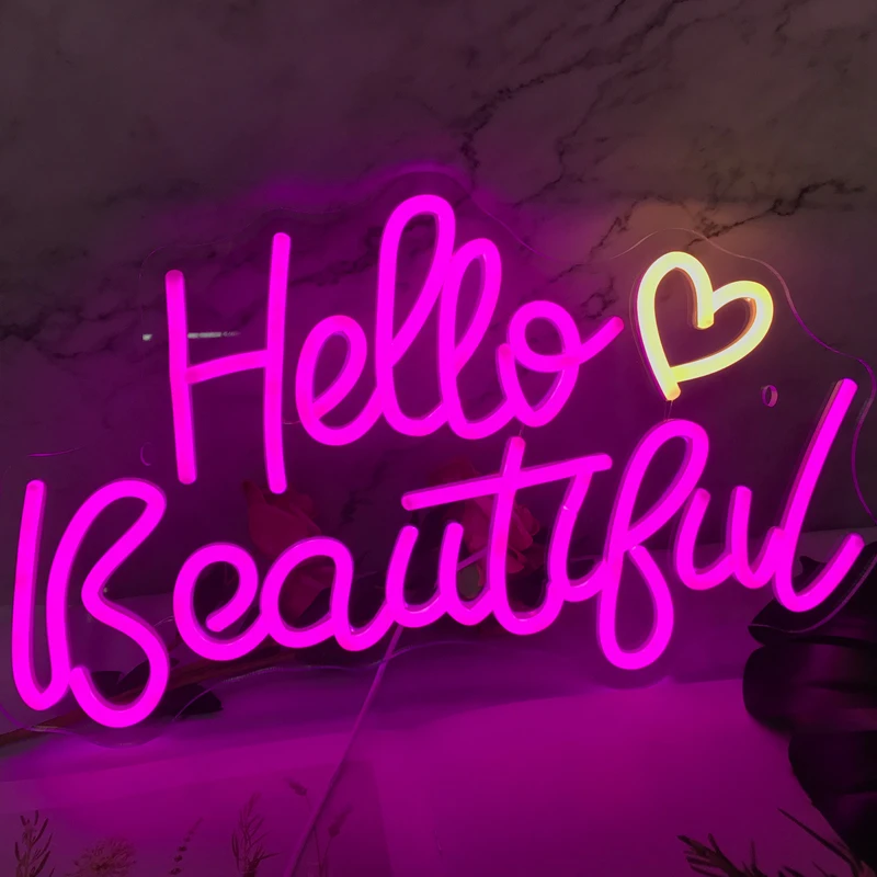 Hello Beautiful Neon Sign for Girls Bedroom Wall Decor Hello Beautiful Neon Lights for Wedding Birthday Party Room Decor
Hello Beautiful Neon Sign for Girls Bedroom Wall Decor Hello Beautiful Neon Lights for Wedding Birthday Party Room Decor