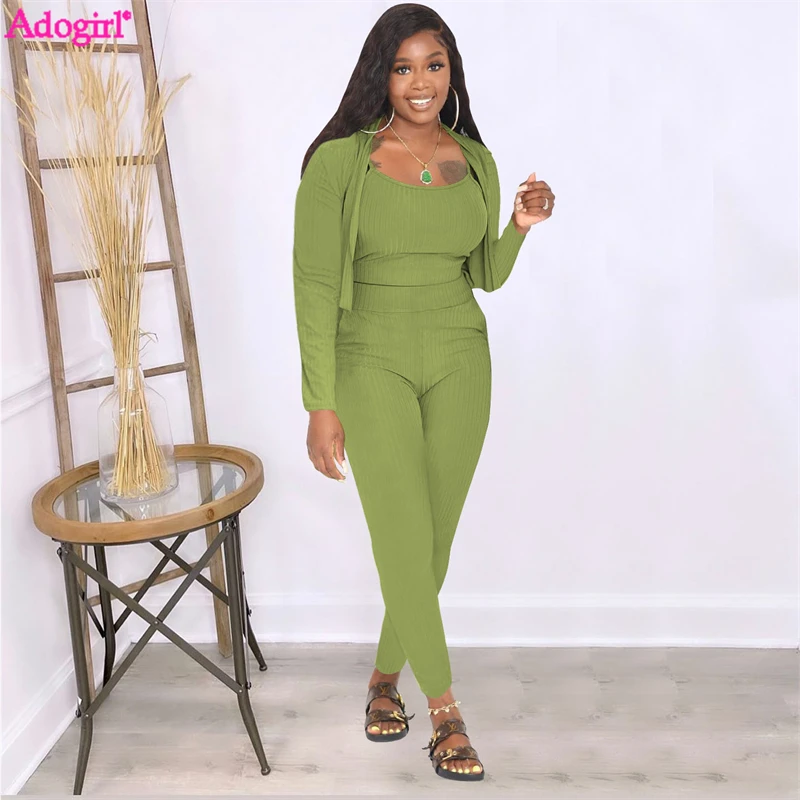Adogirl Solid Knitted Ribbed 3 Piece Sets Camisole Crop Top Long Sleeve Short Cardigan Coat Pencil Pants Autumn Winter Suits
Adogirl Solid Knitted Ribbed 3 Piece Sets Camisole Crop Top Long Sleeve Short Cardigan Coat Pencil Pants Autumn Winter Suits