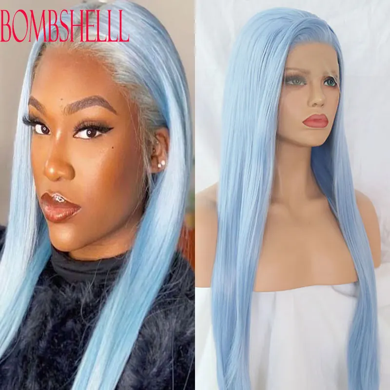 Bombshell Blue Straight Synthetic 13X4 Lace Front Wigs High Quality Heat Resistant Fiber Pre Plucked Hairline For African Women
Bombshell Blue Straight Synthetic 13X4 Lace Front Wigs High Quality Heat Resistant Fiber Pre Plucked Hairline For African Women