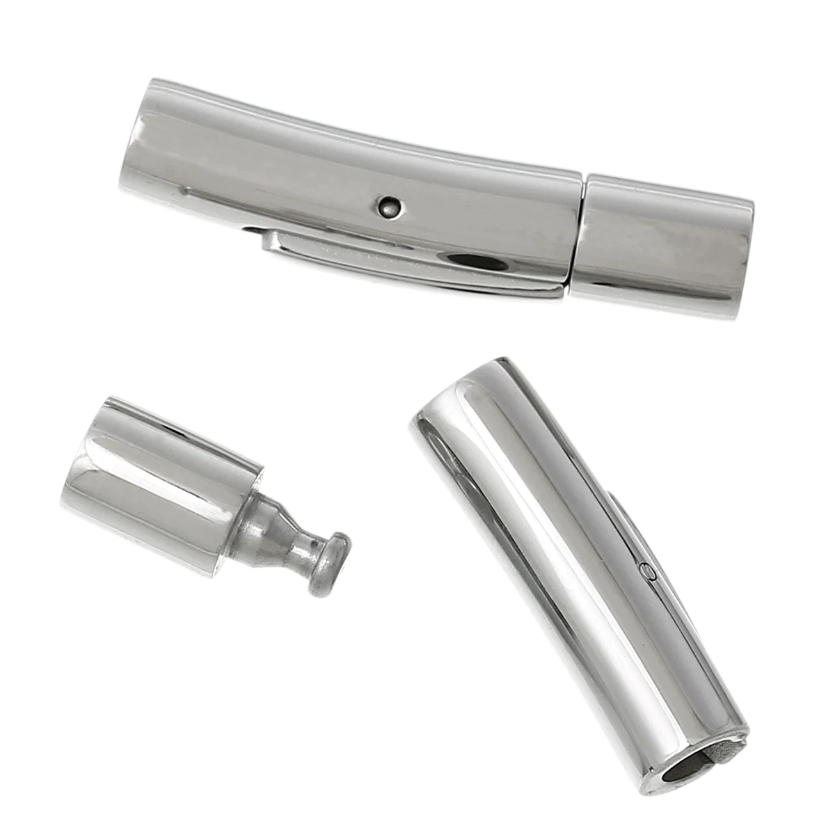 304 Stainless Steel Magnetic Clasps Cylinder Silver Color End Clasp for Making Bracelet Jewelry (Fits 4mm Cord) 28mmx7mm, 1Set
304 Stainless Steel Magnetic Clasps Cylinder Silver Color End Clasp for Making Bracelet Jewelry (Fits 4mm Cord) 28mmx7mm, 1Set