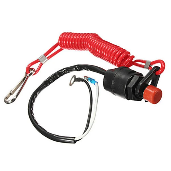 

Boat Motor Emergency Kill Stop Switch for Yamaha /Tohatsu Outboard Stop Kill Switch Cut Off Switches with Safety Tether Lanyard