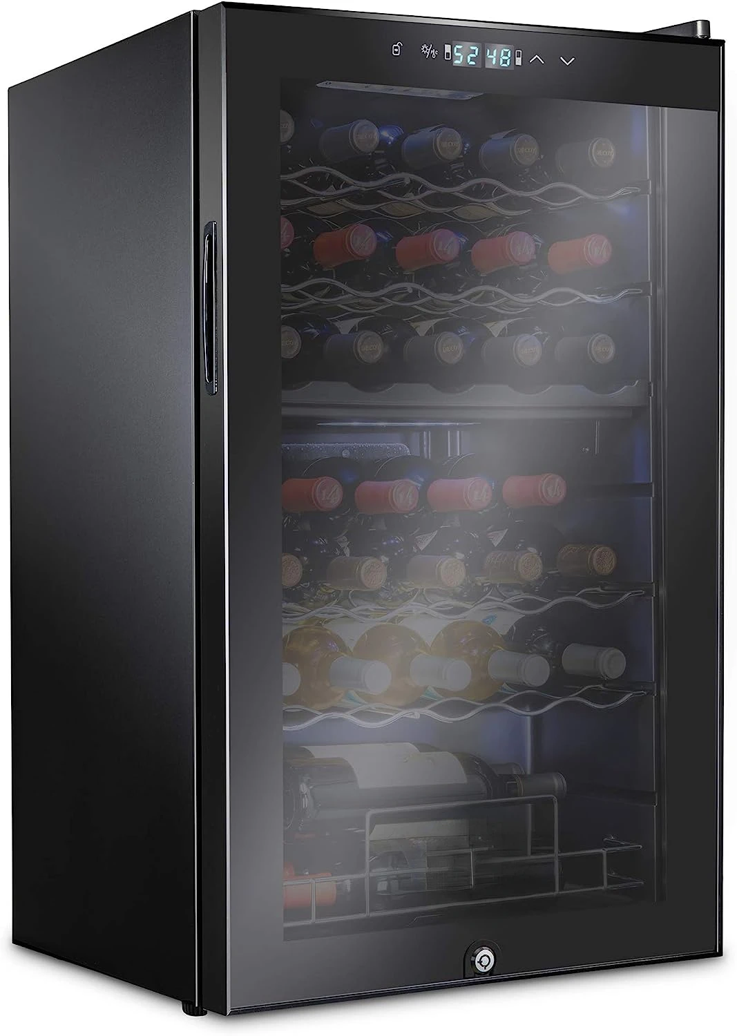 

Двухзонный холодильник для вина с замком, 33 бутылки | Большой отдельно стоящий винный погреб для красного, белого, шампанского и блестящего w