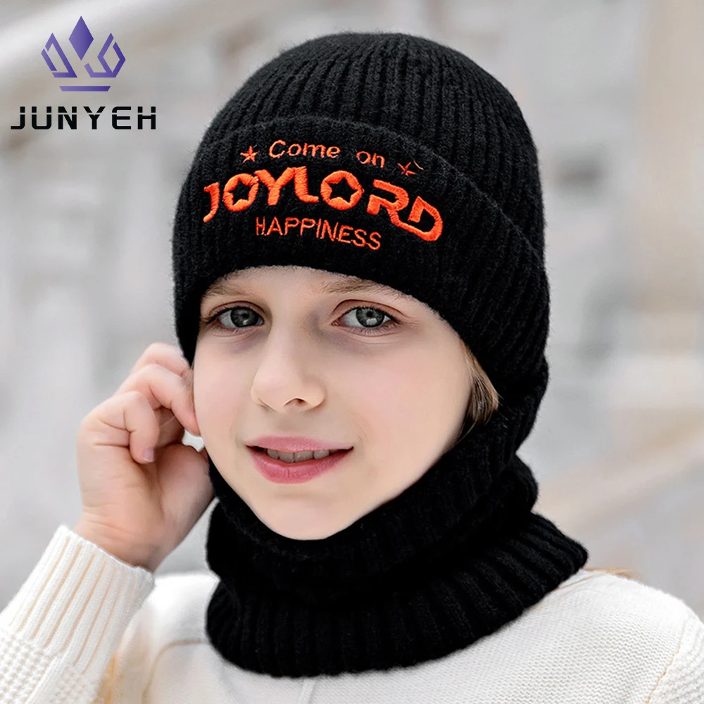 

Kids Caps Classical Children's Autumn Winter Warm Hats Scarf Set Fashion Korean Woolen Boys Girls Knitted Beanies Hats Scarf