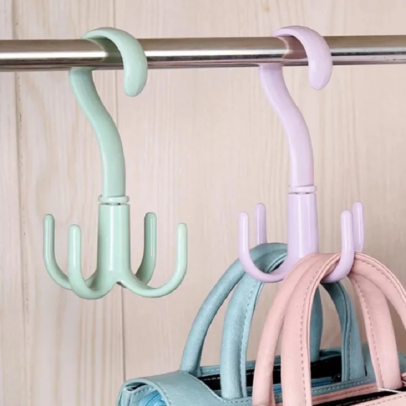 

Space Saving Rotated Hanger Hooks Wardrobe Clothes Rack Hanger Organizer Bag Hanger Shoes Belt Scarf Hanging Rack Closet Hanger