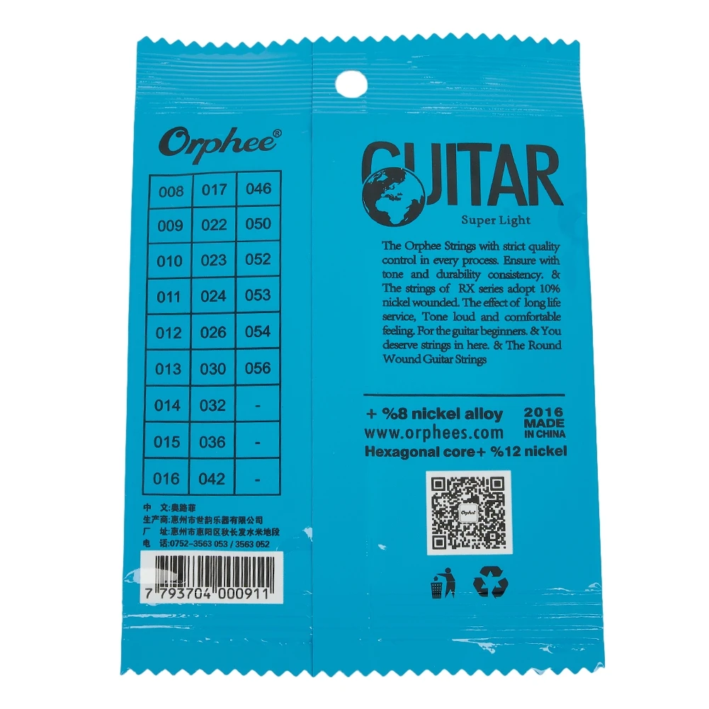 E-String Guitar String Orphee Single Strings 1st E-String For Electric Guitar High-carbon Steel Musical Instruments High Quality
E-String Guitar String Orphee Single Strings 1st E-String For Electric Guitar High-carbon Steel Musical Instruments High Quality