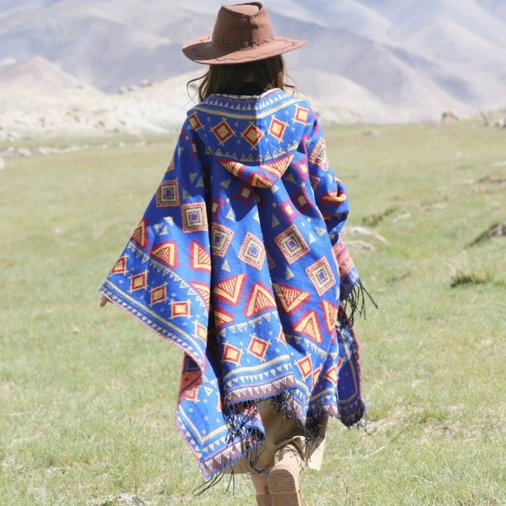 Boho Warm Outwear Casual Loose Oversize Tassel Coat Ponchos Vintage Ethnic Print Hooded Shawl Capes for Women Cardigan
Boho Warm Outwear Casual Loose Oversize Tassel Coat Ponchos Vintage Ethnic Print Hooded Shawl Capes for Women Cardigan