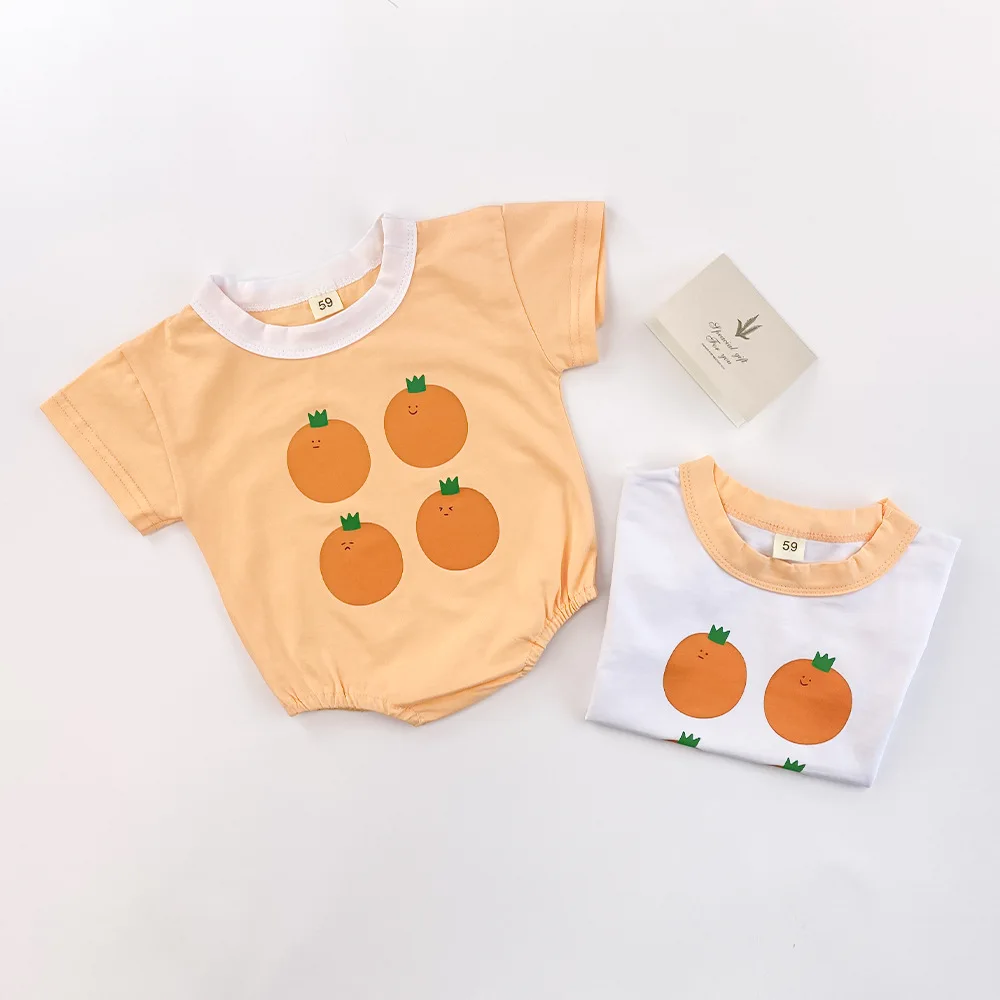 

Ins Infants and Toddlers Refreshing Fruit Short Sleeve Onesie Baby Summer Clothes Cotton Pack Butt Climbing Suit Crawling Suit