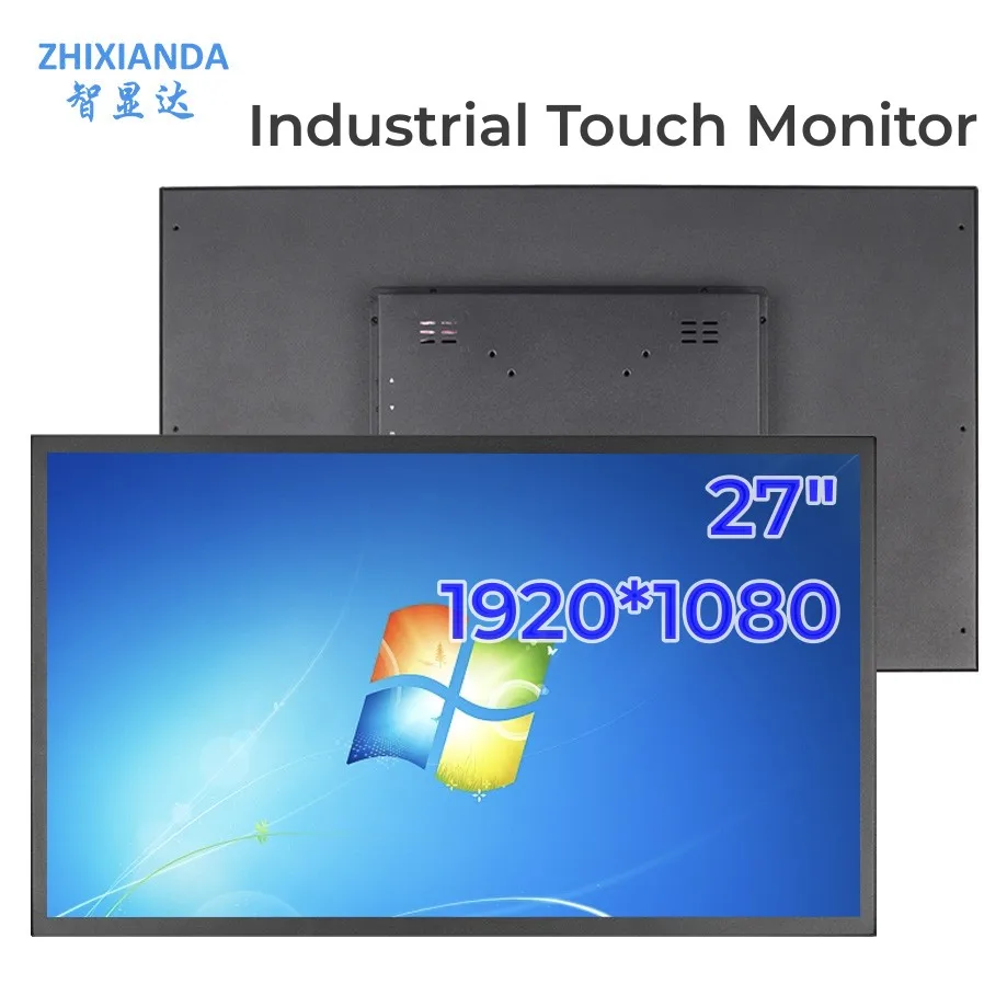 

Zhixianda 27 Inch 1920*1080/4K Metal Case Industrial Monitor Capacitive Touch Screen Display With BNC VGA AV HDMI USB Interface