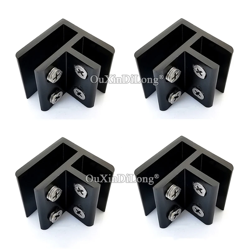 

4PCS Aluminium Alloy Glass Clamps 90° L Shape Glass Shelf Support Brackets Board/Partition/Ceramic Tile Fixed Clips No Drilling