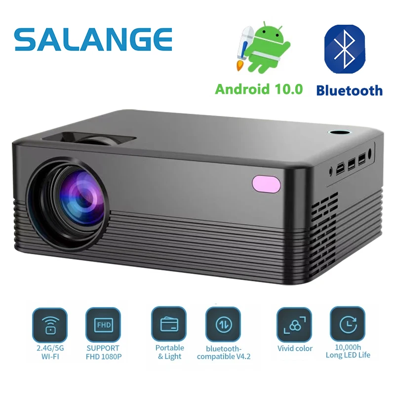 Портативный проектор Salange P35B, Android 10, Wi-Fi, видеопроектор Smart TV 1280*720P для игр, фильмов, домашнего кинотеатра, 1080P, 4K видео
Портативный проектор Salange P35B, Android 10, Wi-Fi, видеопроектор Smart TV 1280*720P для игр, фильмов, домашнего кинотеатра, 1080P, 4K видео