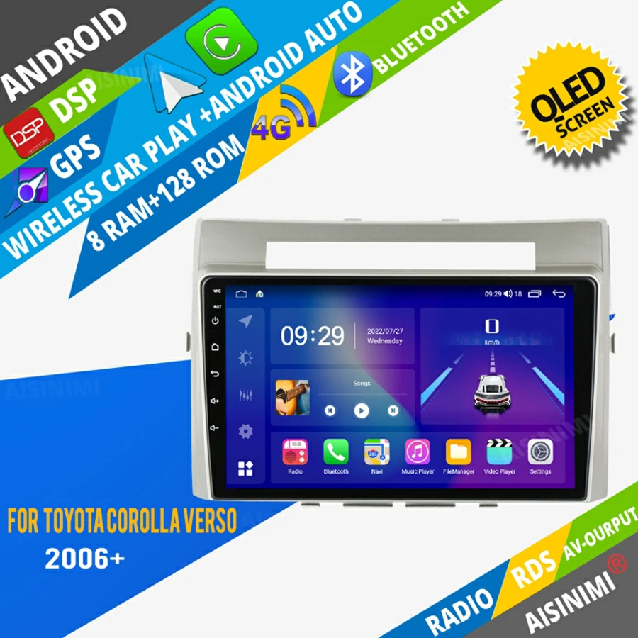 AISINIMI автомобильный dvd-плеер на основе Android навигация для Toyota Corolla Verso 2006 + автомобильное радио, автомобильное аудио, Gps, мультимедийный стерео монитор 
AISINIMI автомобильный dvd-плеер на основе Android навигация для Toyota Corolla Verso 2006 + автомобильное радио, автомобильное аудио, Gps, мультимедийный стерео монитор