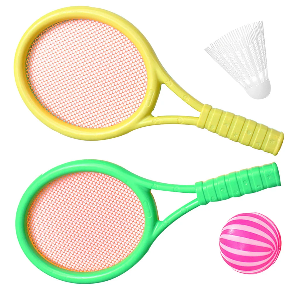 

Children Tennis Racket Balls Tennis Racquet Beginner Badminton Racket Set Badminton Ball Plastic Racquet Children Outdoor Toy