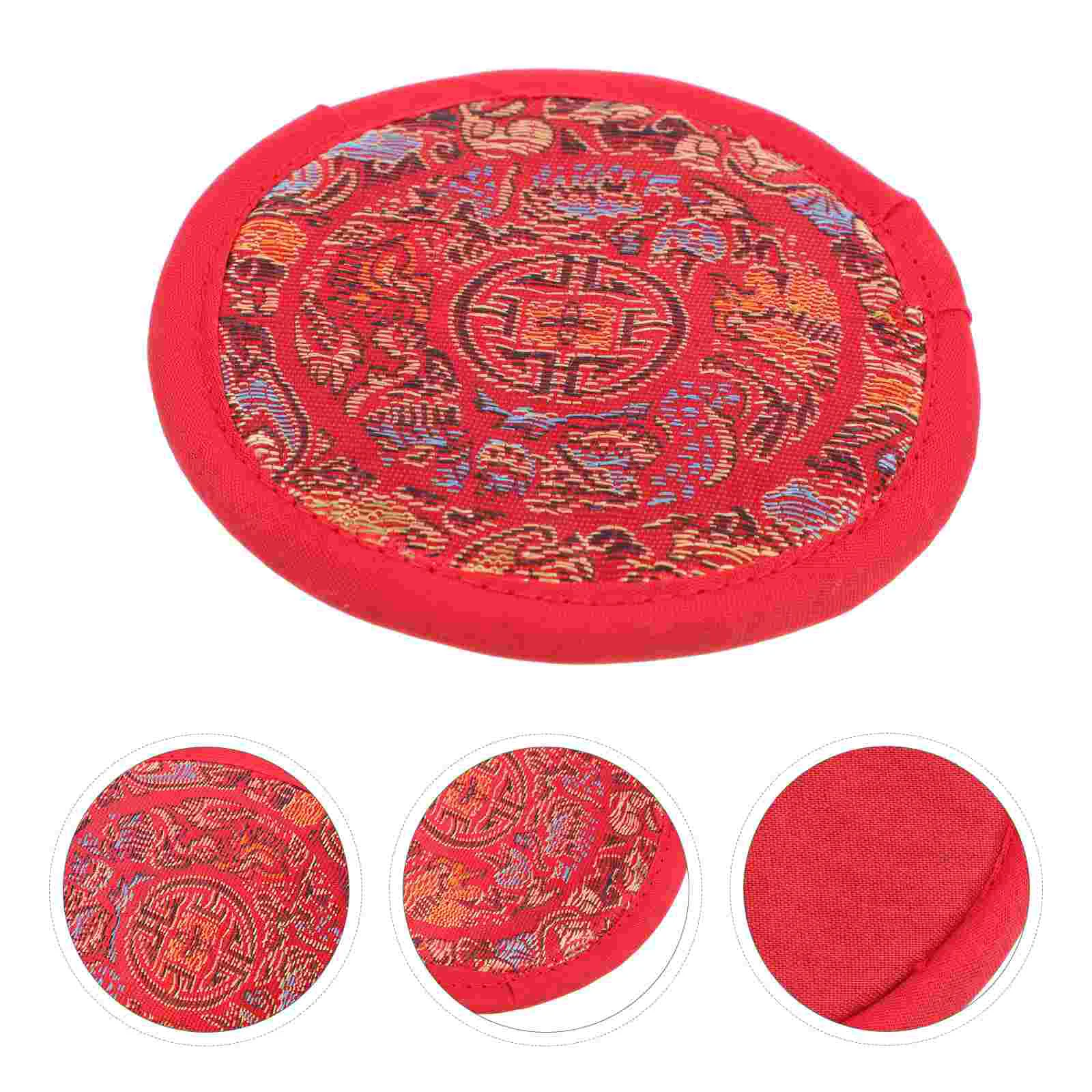 

Tibetan Meditation Singing Bowl Cushion Pillow Ritual Instruments Buddhist Sound Therapy Bowl Mallet Mat Handmade Carft
